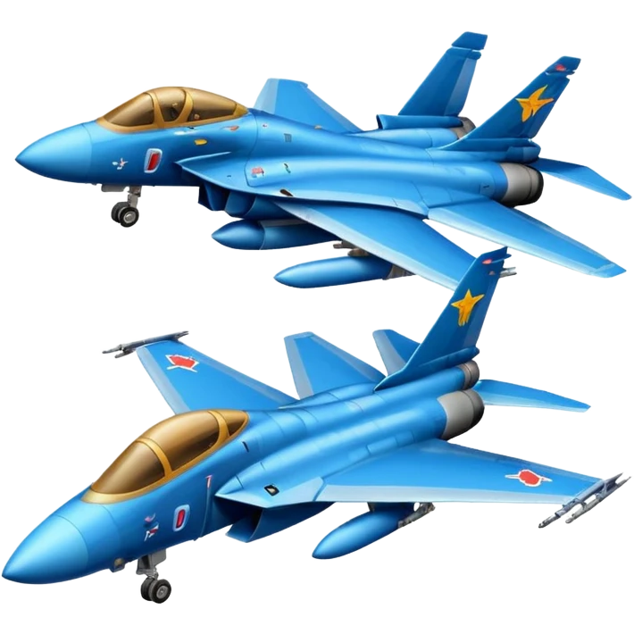 Animated Fighter-jet and fighter-bomber emojis with the top 10 most used expressions emoji