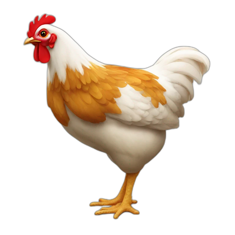 Un poulet qui mange du poulet emoji