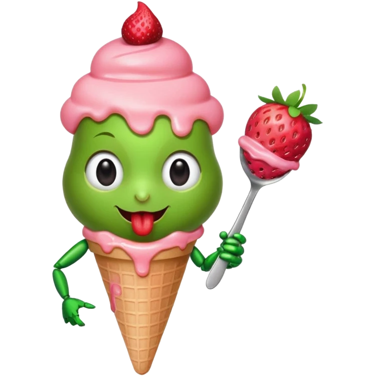 Bug eating ice cream emoji