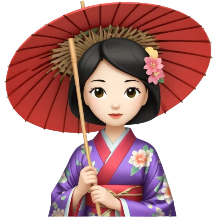 Japanese Princess with paper umbrella emoji