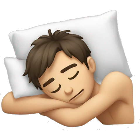 a young man tired from waking up emoji