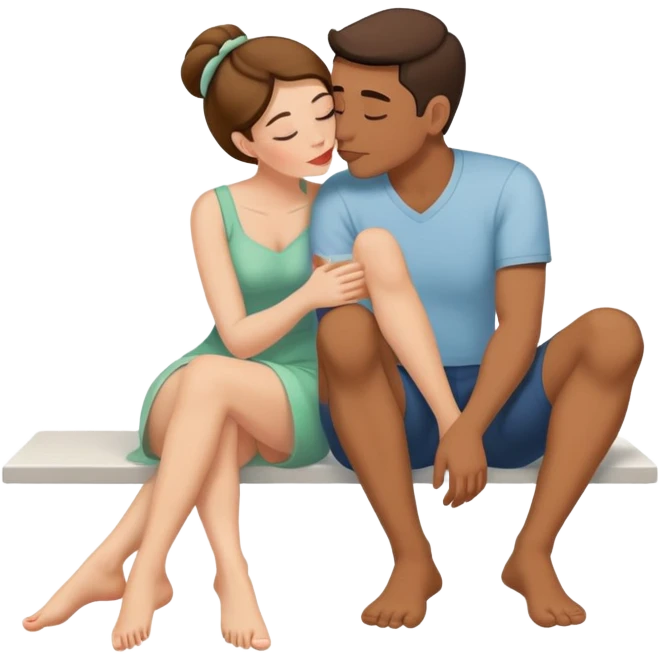 Husband kiss wife feet  emoji
