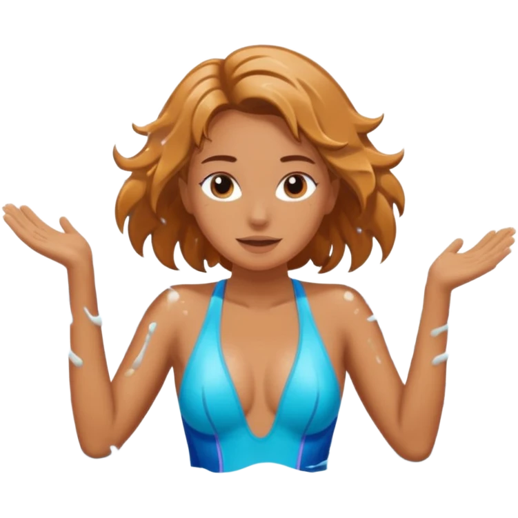 water sports woman along with water emoji