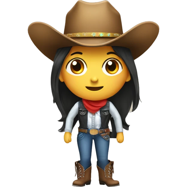 cowboy hat on girl emoji