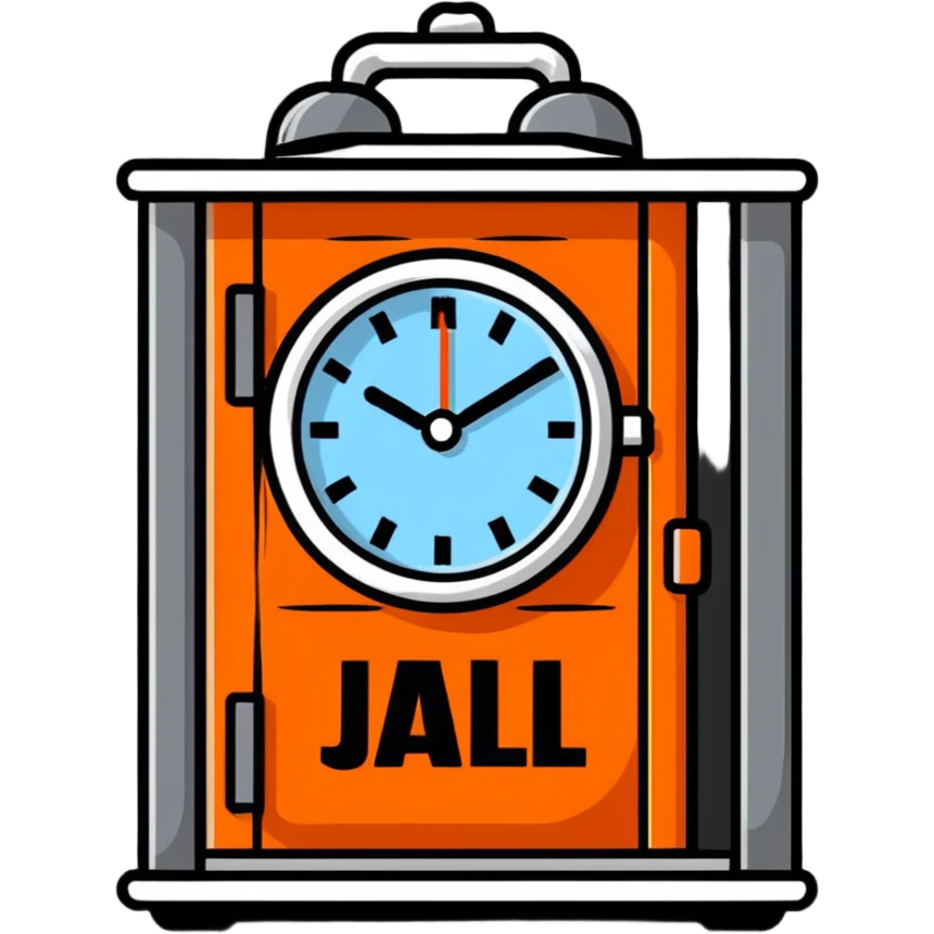 alarm clock imprisoned in a jail cell emoji