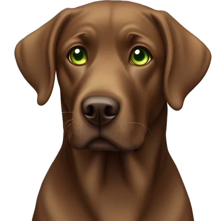 Brown Labrador with green eyes  emoji