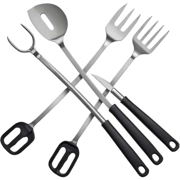 BBQ Tools with Black Plastic Handles emoji
