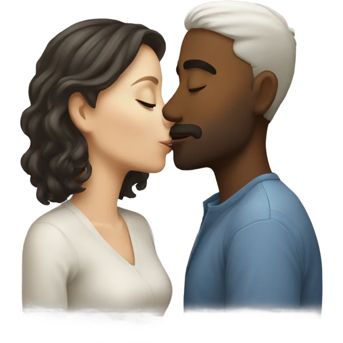 Two white people kissing emoji