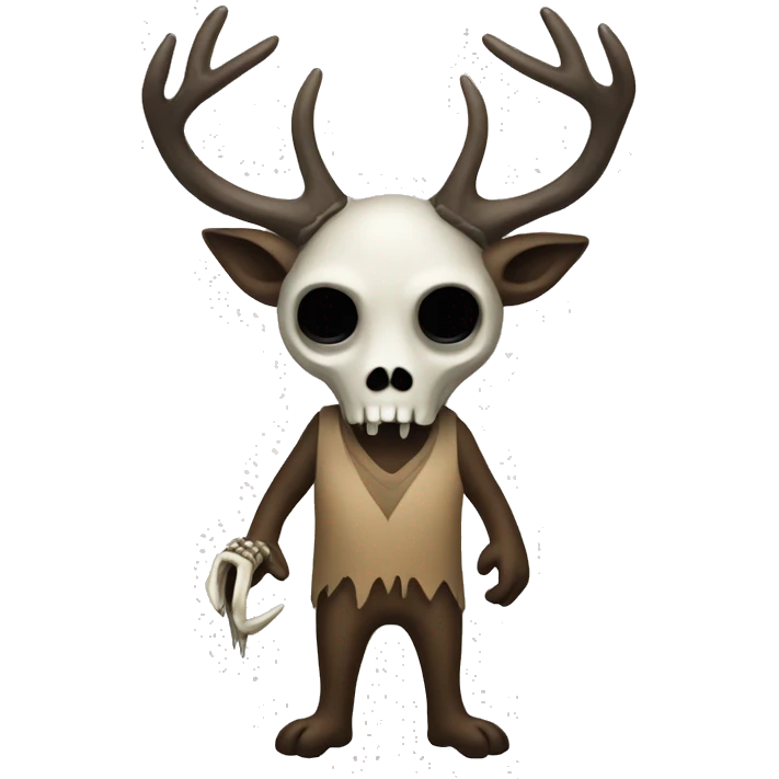 Wendigo with a deer skull looking at the camera emoji