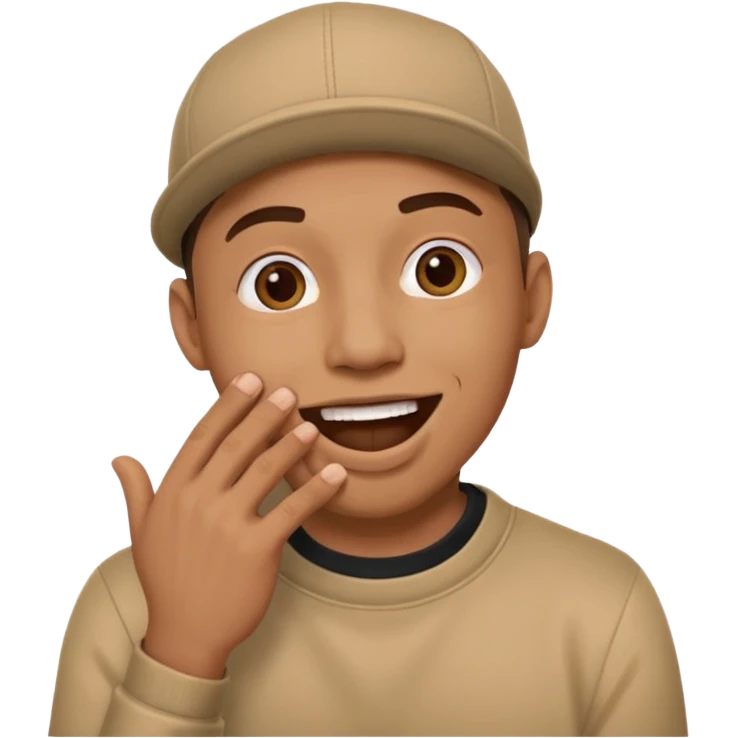 beatbox, man hand near mouth emoji