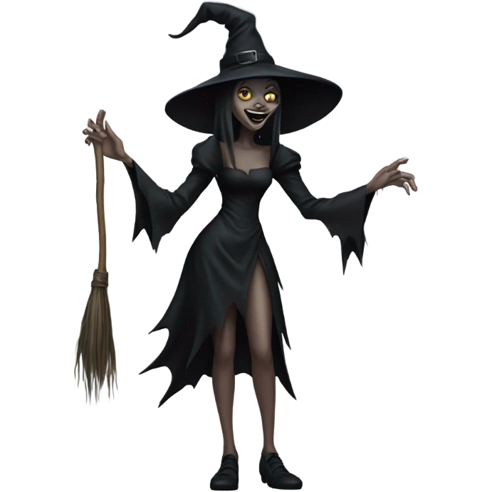 Spooky witch waving emoji