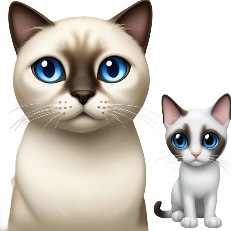 1 Siamese cat and 1 snowshoe cat  emoji