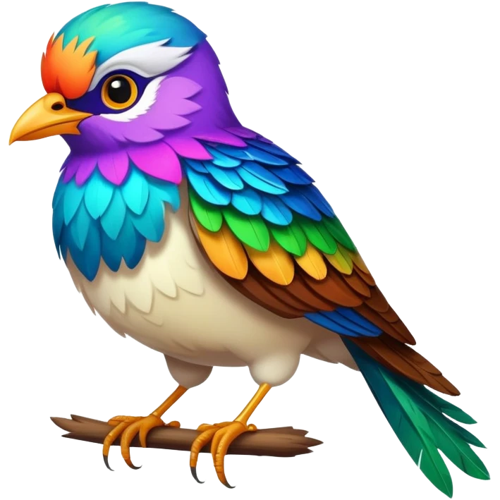 cuckoo bird with colorful feathers emoji