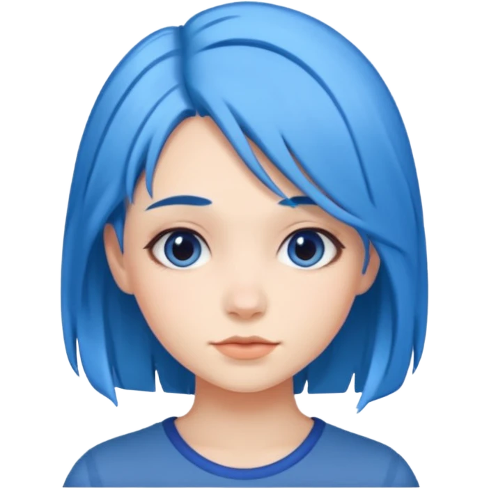 blue hair girl  emoji