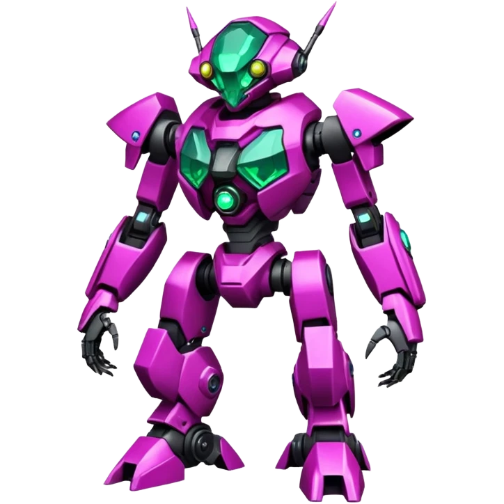 Edgy badass toxic poisonous shaky cool awesome epic sapphire emerald citron topaz magenta radioactive faulty rue ruby Tropical Futuristic Modern Mecha-Fakémon-hybrid-creature (full body)  emoji