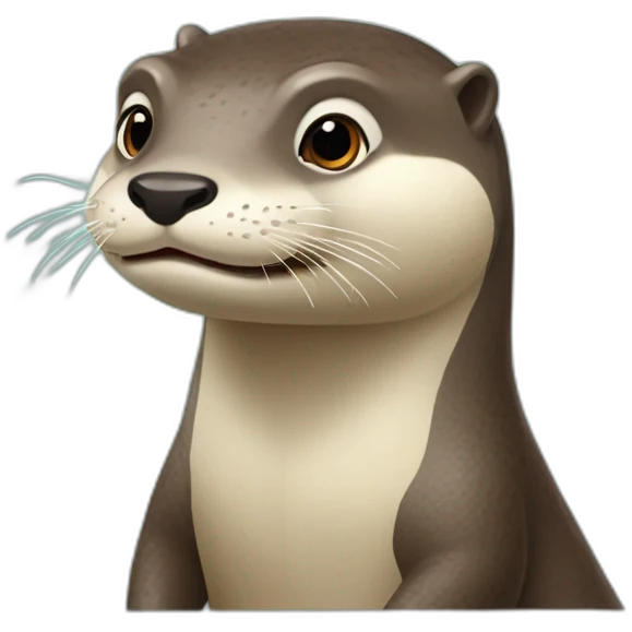 Loutre sur dinosaures emoji