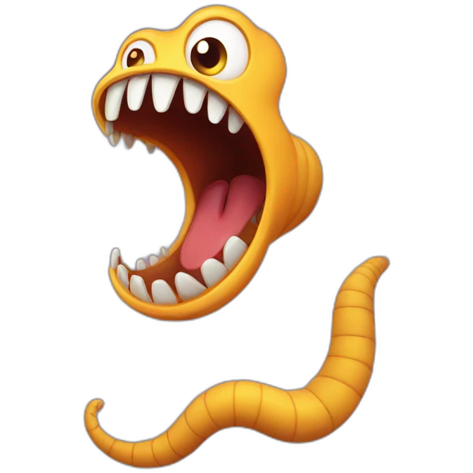 screaming worm emoji