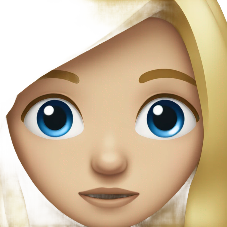 blonde girl with blue eyes crying  emoji