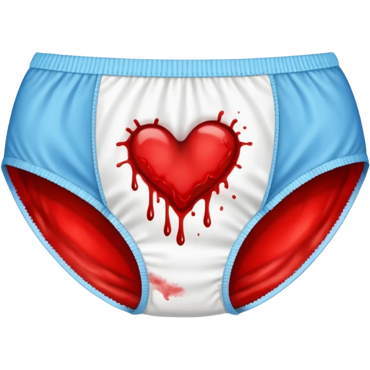 used female underwear with visible blood emoji