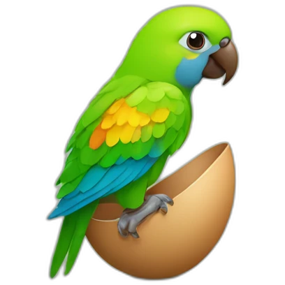 Little parrot in egg emoji
