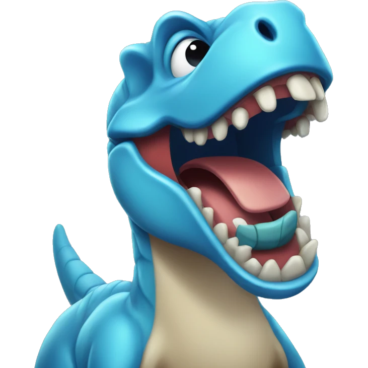 laughing Dino blue  emoji