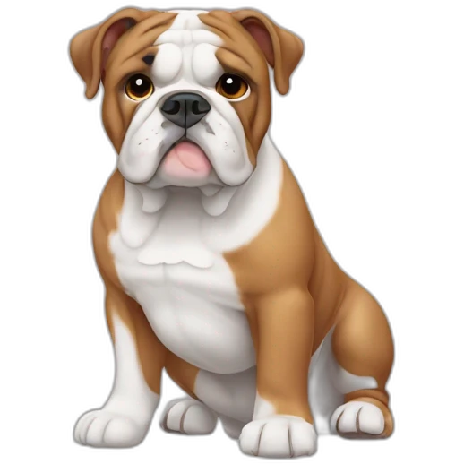 white and brown  english bulldog emoji