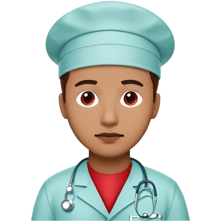 Surgeon with a single red question mark on his uniform emoji