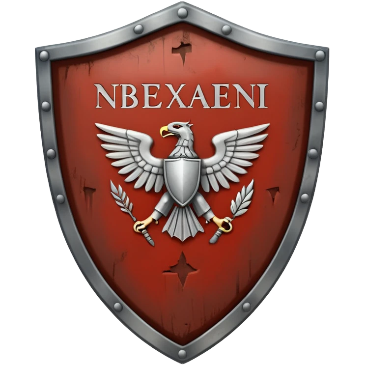 a steel shield with engraved roman letter for new—looks battle worn emoji