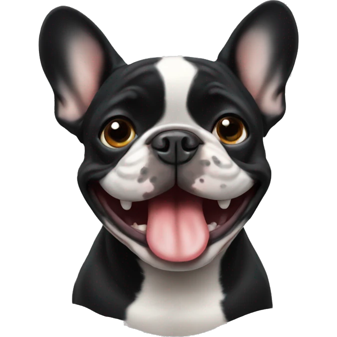 smile black french bulldog emoji