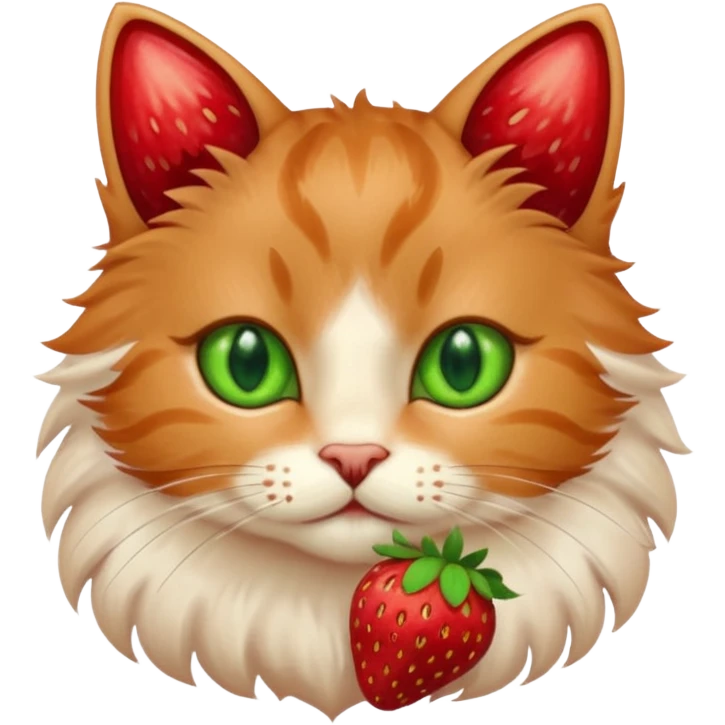I want a cute cat with strawberries fur emoji