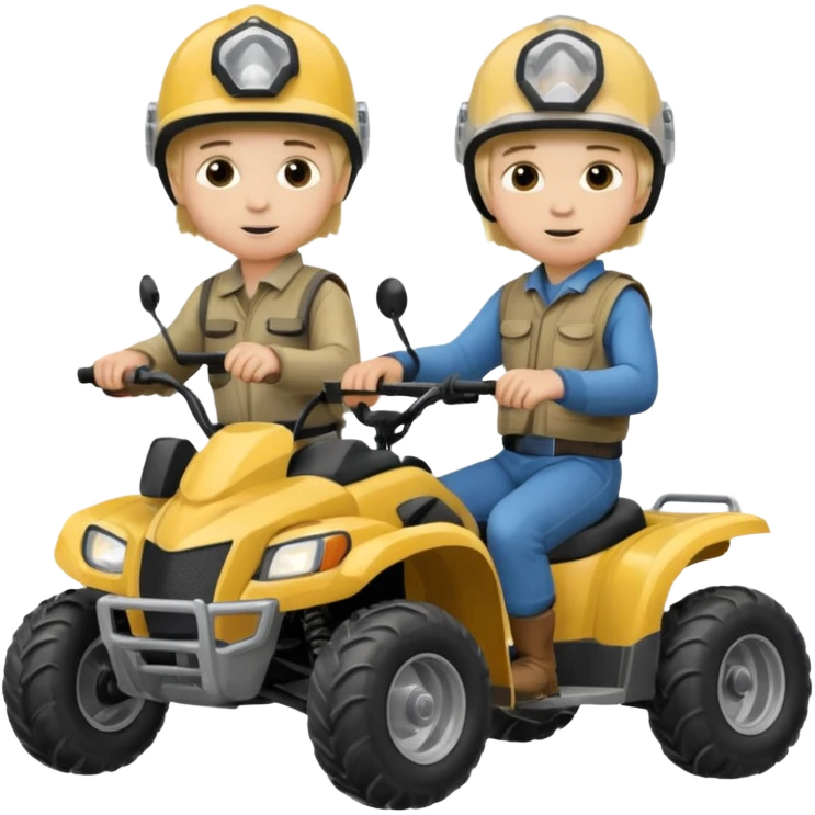 Can you make 2 blonde boys kids riding four wheelers emoji
