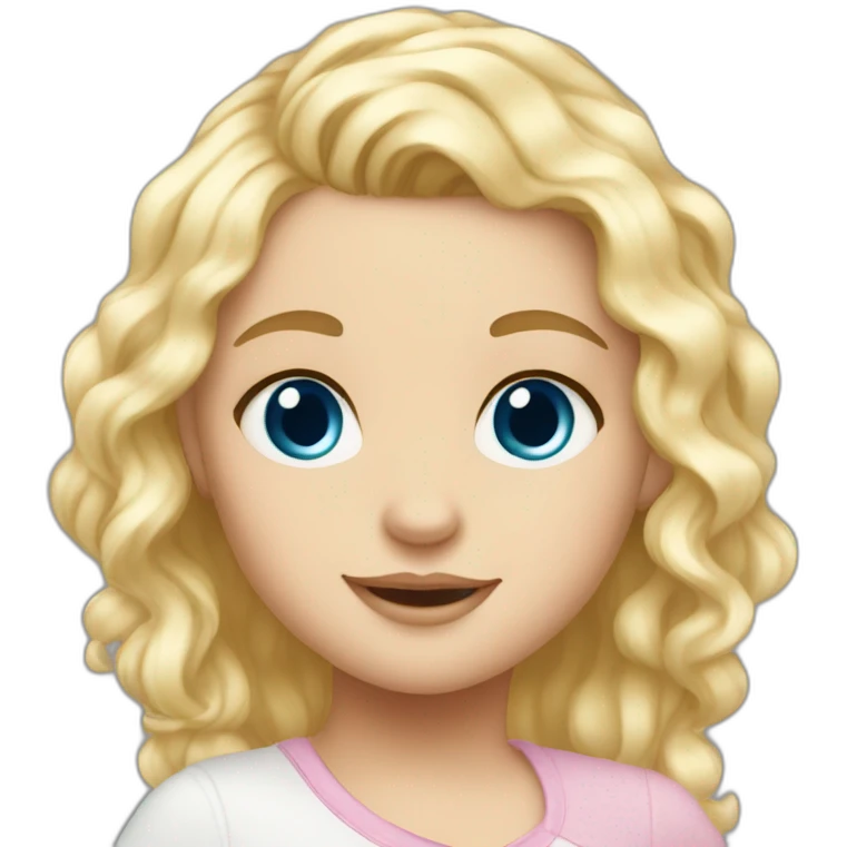 blonde haired blue eyed baby girl elena emoji