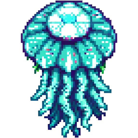 A scary crazy jellyfish emoji
