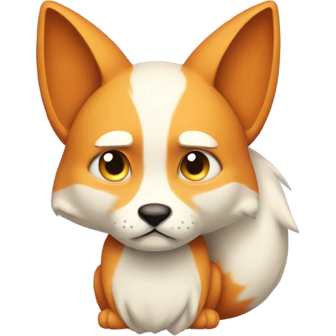 Kitsune, sad face emoji