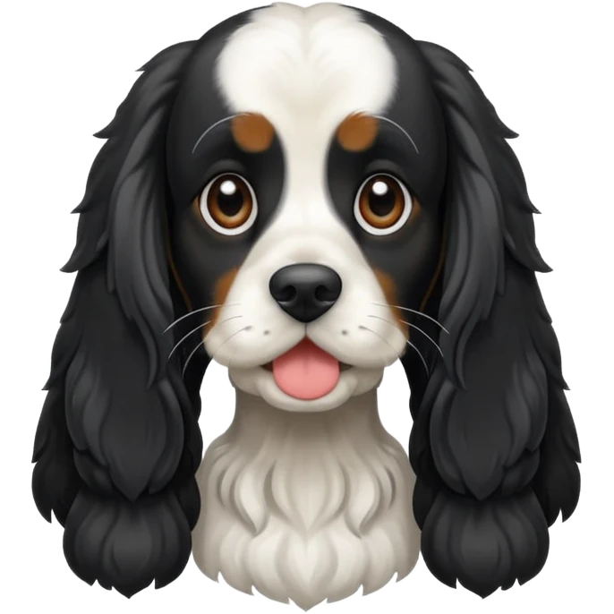 Собака русский кокер спаниель черно-белого цвета emoji