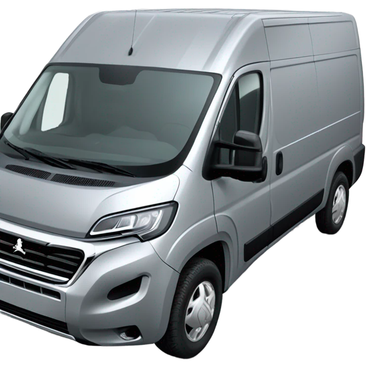 Seitliche Ansicht eines Peugeot Boxer als Van in Silber mit zwei eingebauten Fenster seitlich  emoji