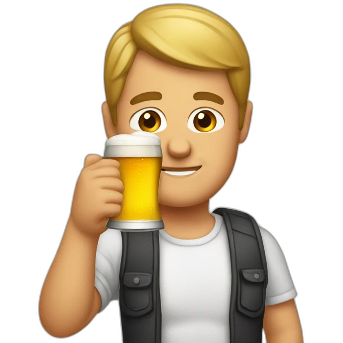 Scholz drinking beer emoji