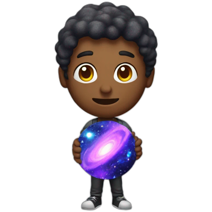 guy with a galaxy in the hand emoji