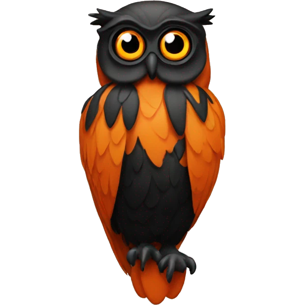 orange and black owl emoji