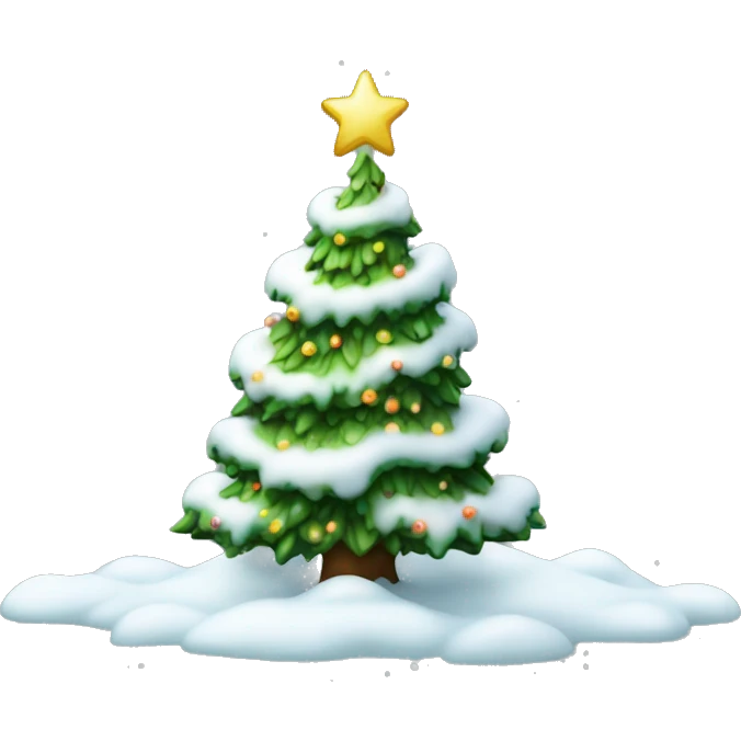 Aesthetic Christmas tree with snow on it emoji