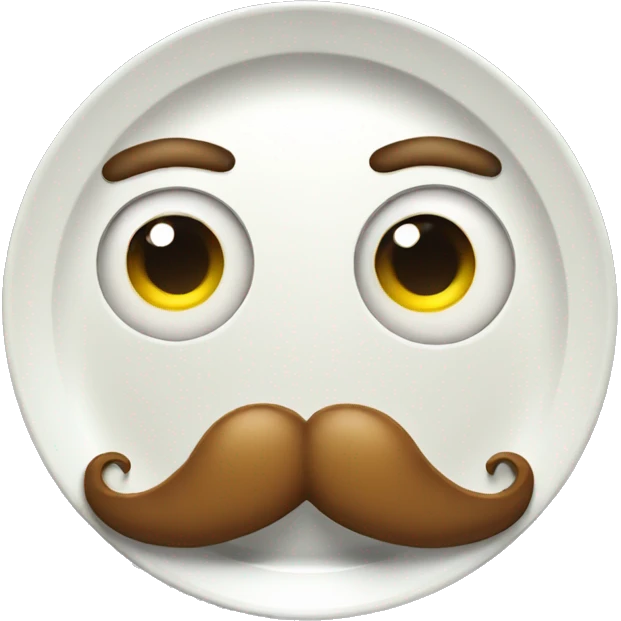 plate moustache eyes emoji