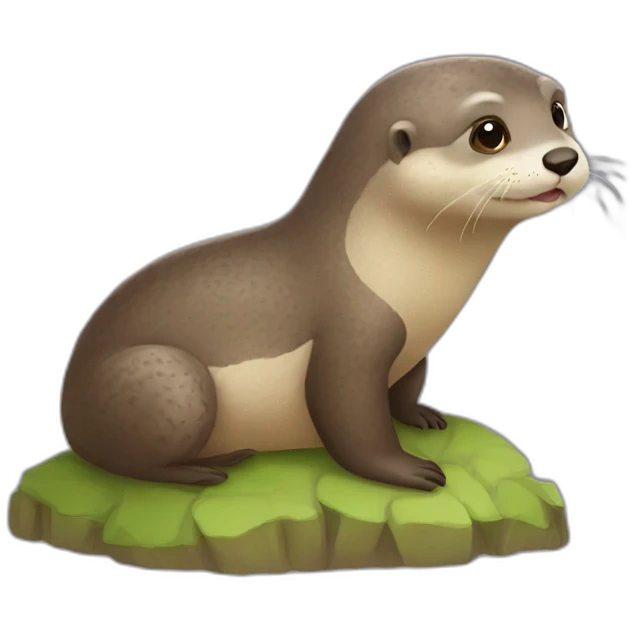 Loutre sur tortue emoji