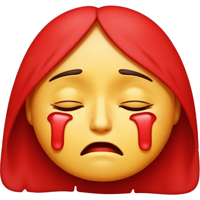A standard emoji crying red with closed eyes emoji