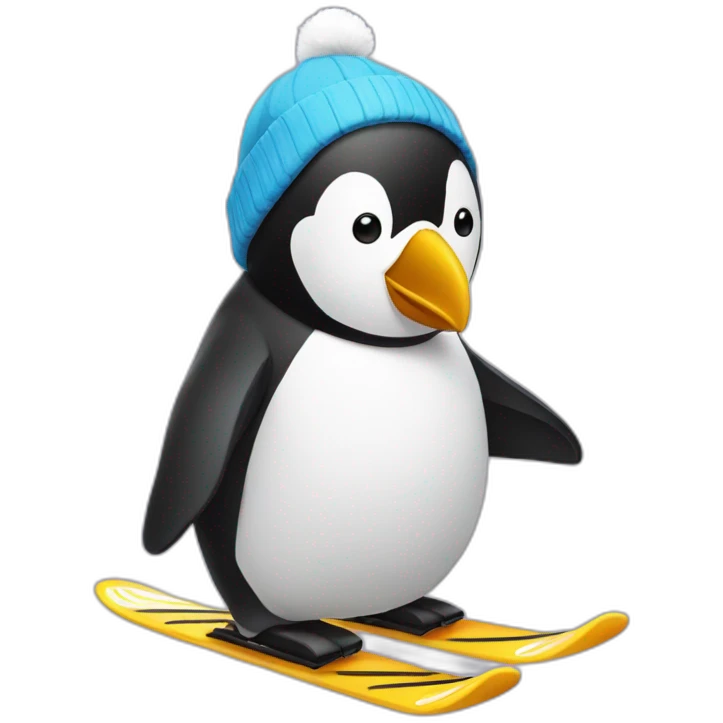 Un pingouin qui fait du ski emoji