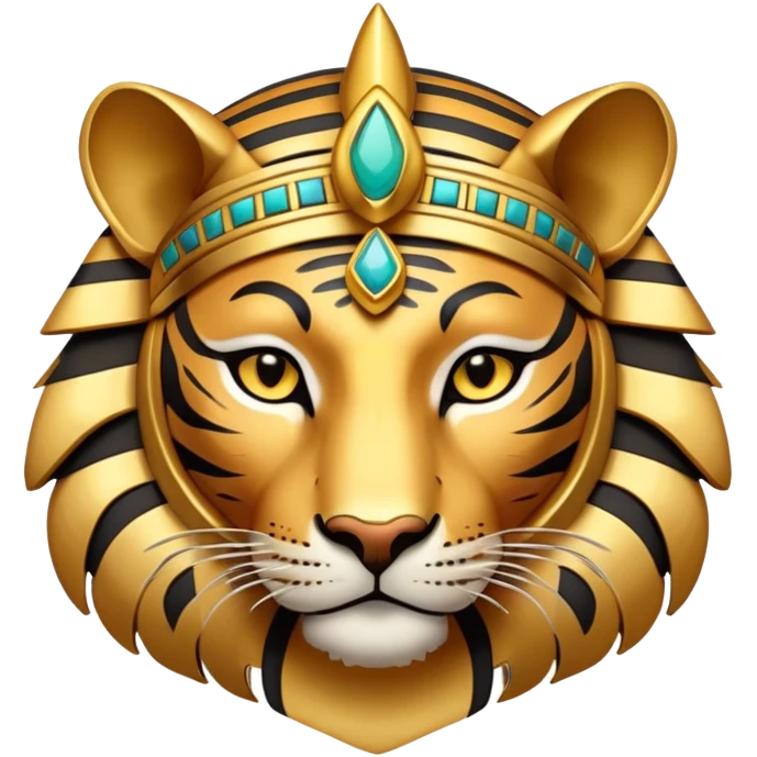 Ancient Egyptian tiger god with headdress emoji