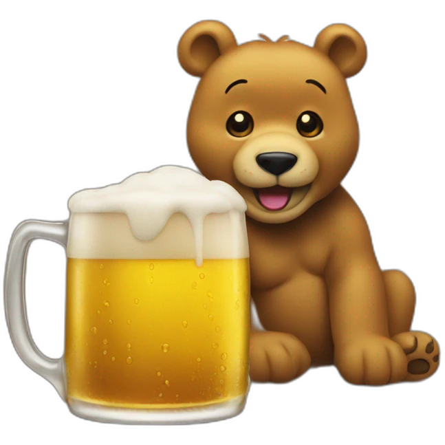 Winnie drink a beer  emoji