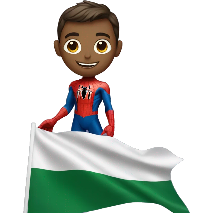Spider-man waving Pakistan flag in hand emoji
