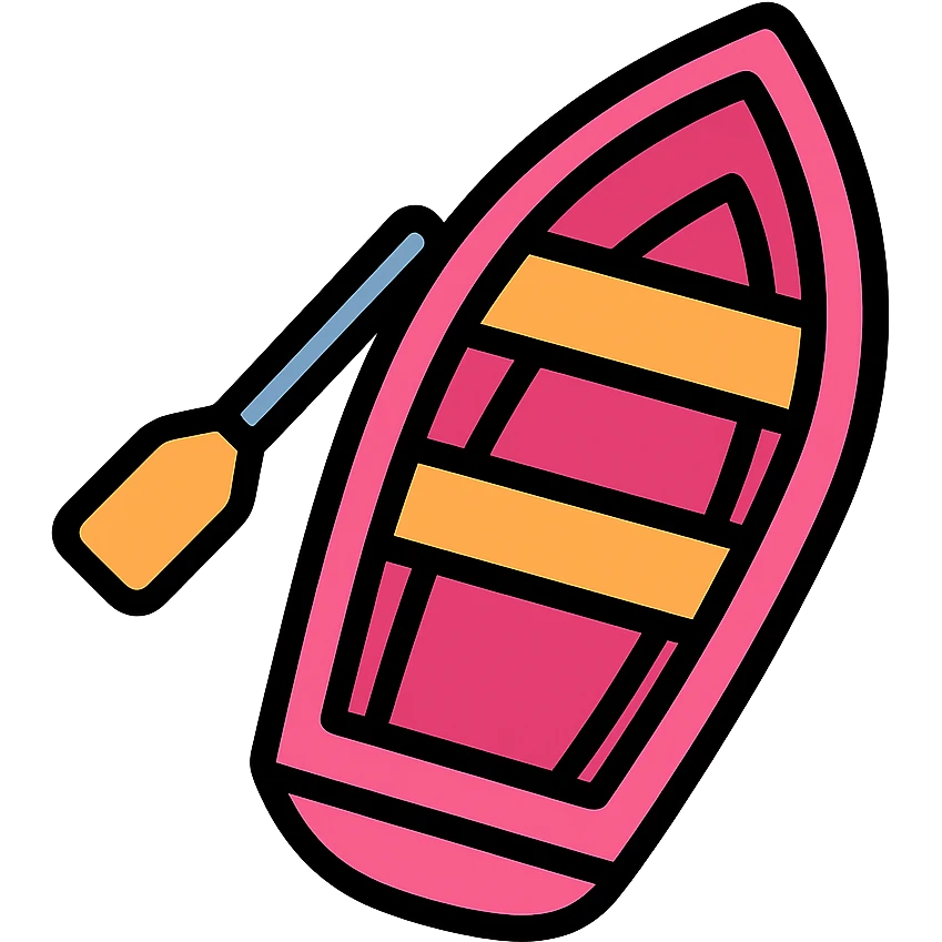 modern pink rowing boat emoji