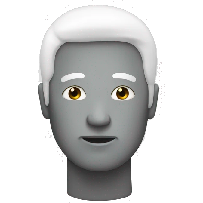 All White no face emoji with white hair  emoji