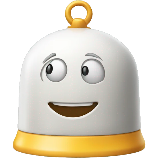 An alarm bell with a smile emoji
